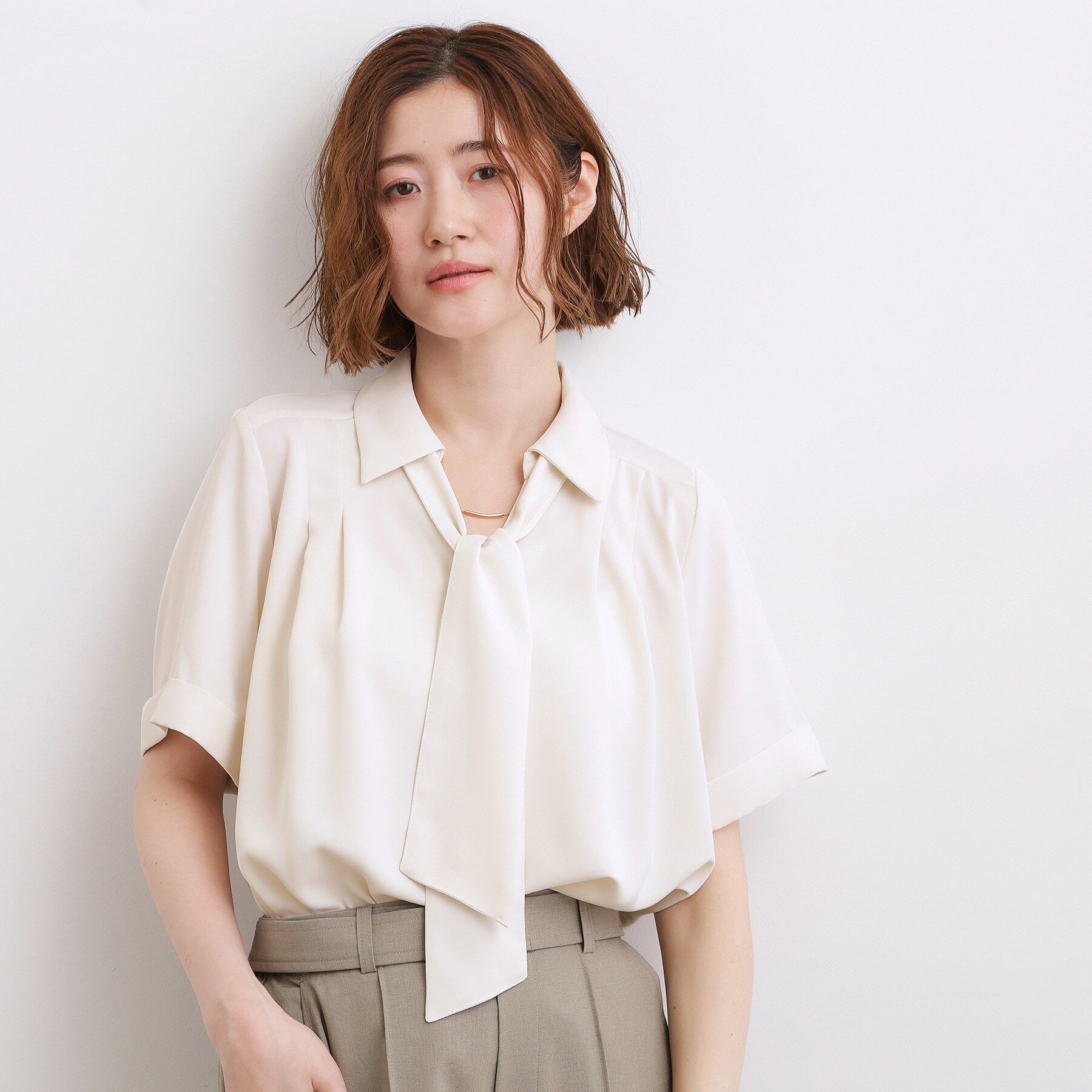grove「【洗える】チャーム付きマルチWAYボウタイブラウス」|シャツ・ブラウス|