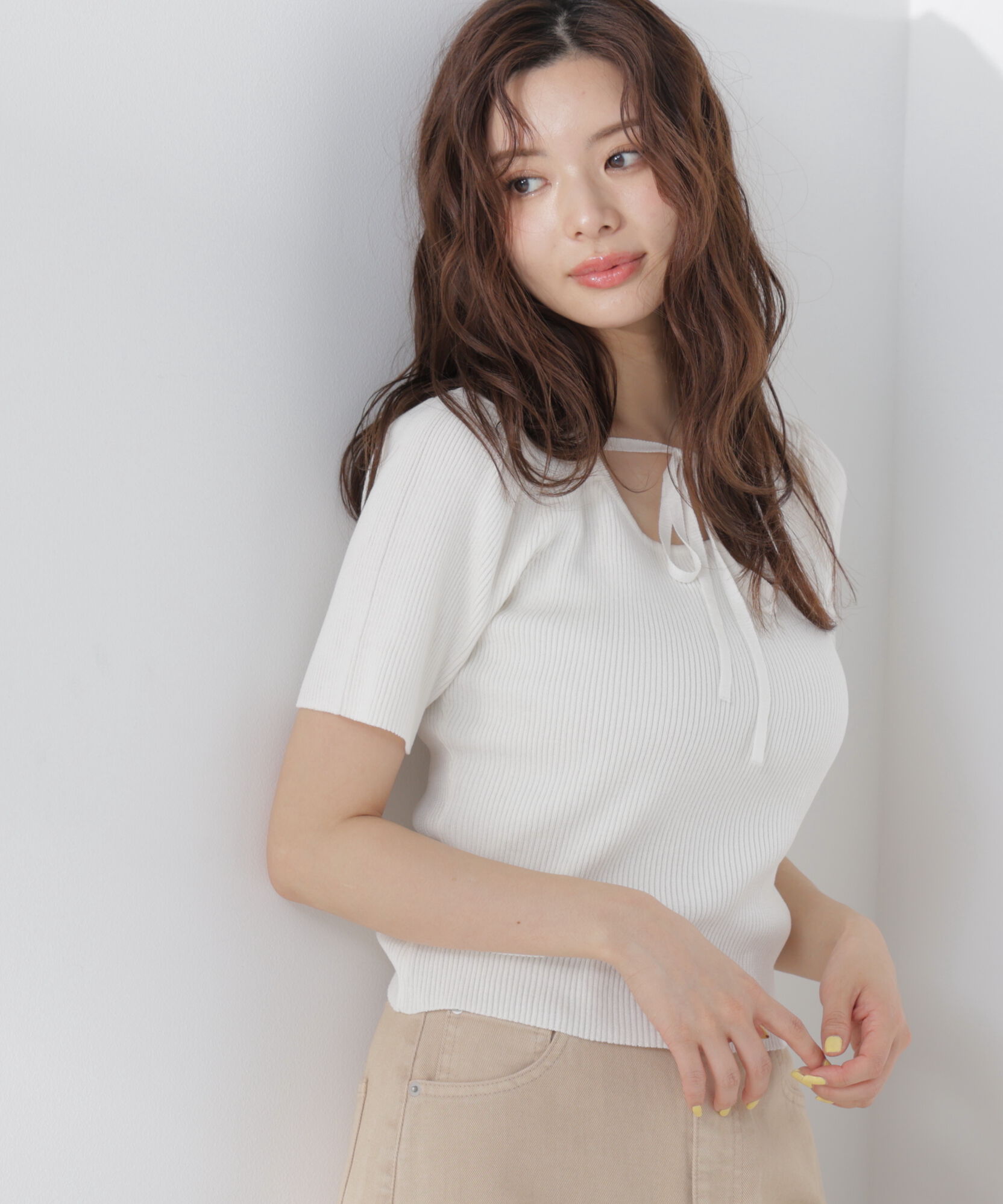 PROPORTION BODY DRESSING「前後2wayストラップラウンドリブニット」|ニット・セーター|
