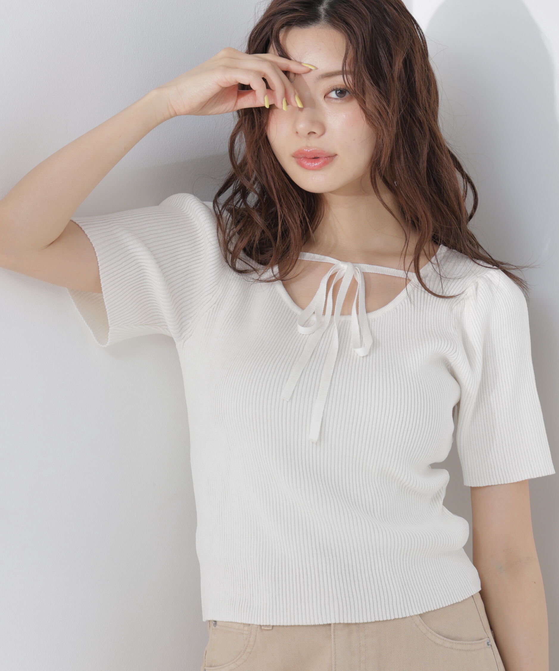 PROPORTION BODY DRESSING「前後2wayストラップラウンドリブニット」|ニット・セーター|