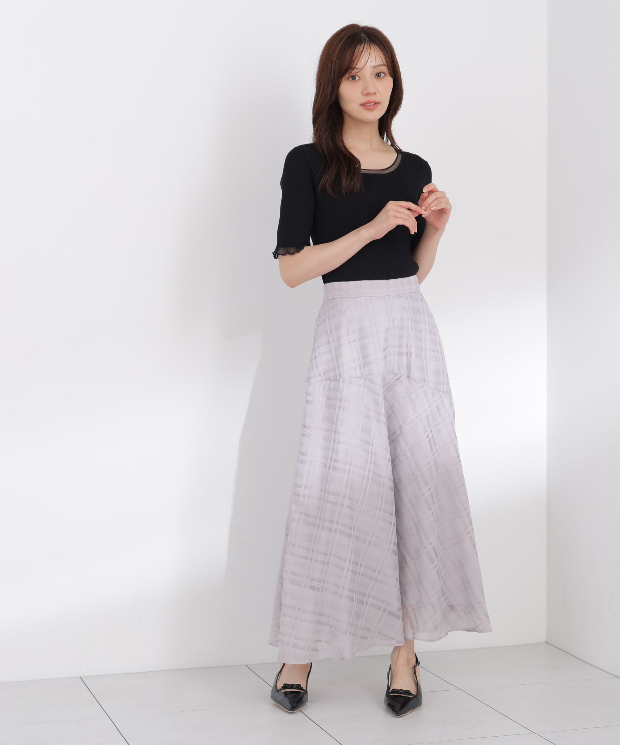 PROPORTION BODY DRESSING「シアーチェックスカート」|スカート|
