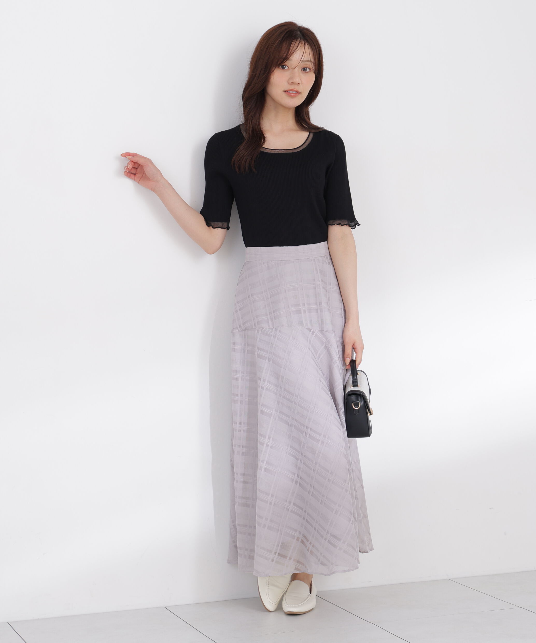 PROPORTION BODY DRESSING「シアーチェックスカート」|スカート|