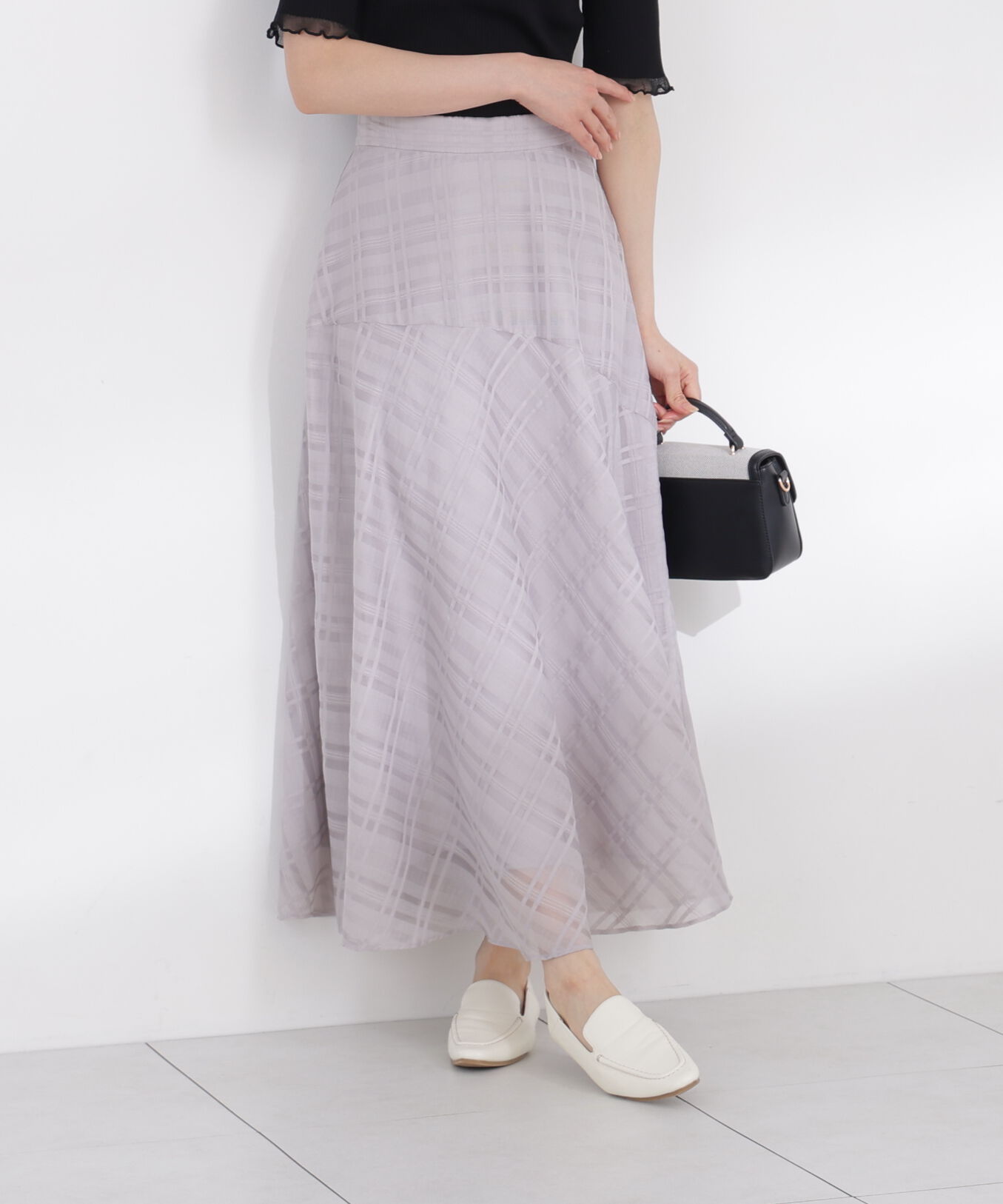 PROPORTION BODY DRESSING「シアーチェックスカート」|スカート|