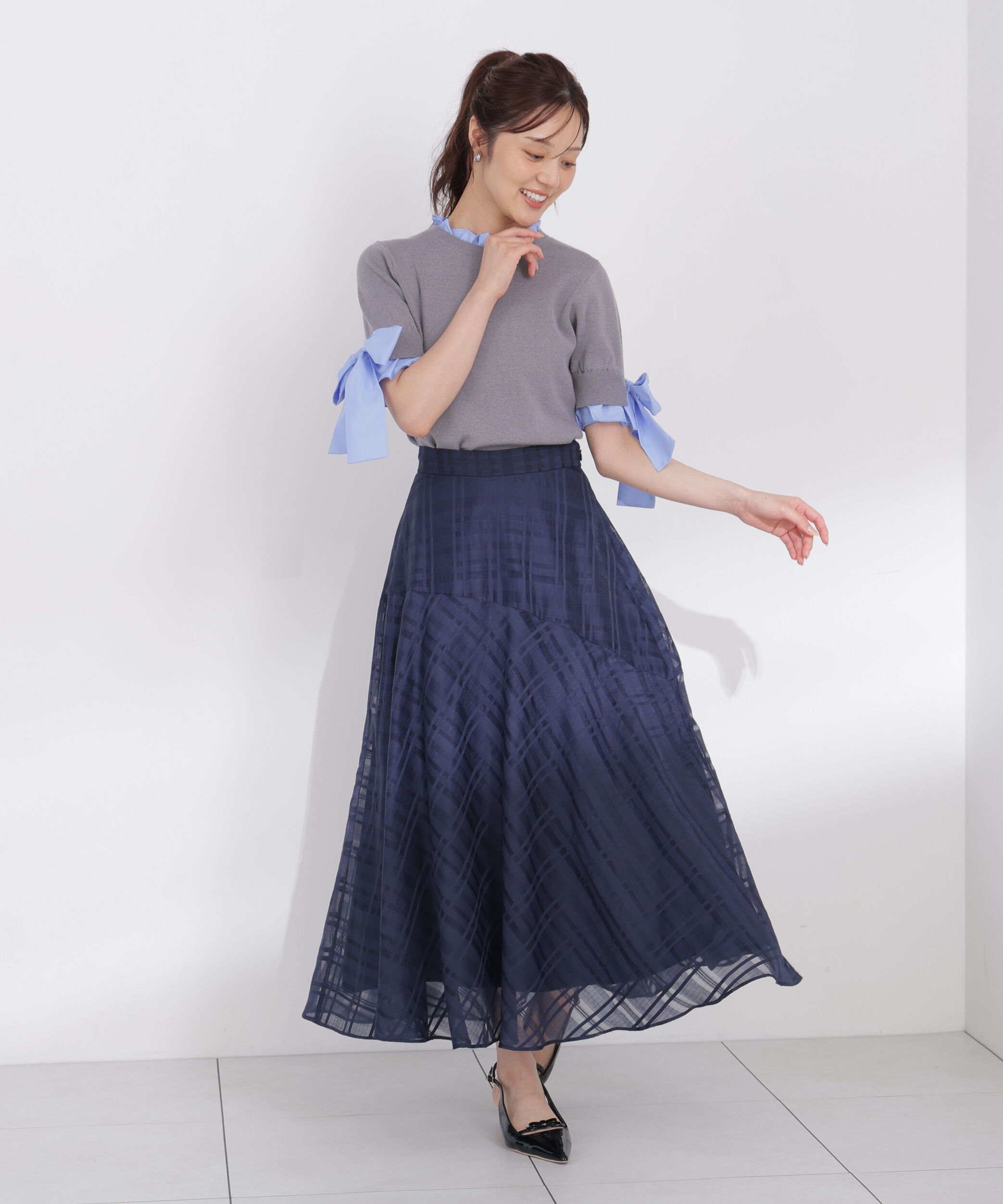 PROPORTION BODY DRESSING「シアーチェックスカート」|スカート|