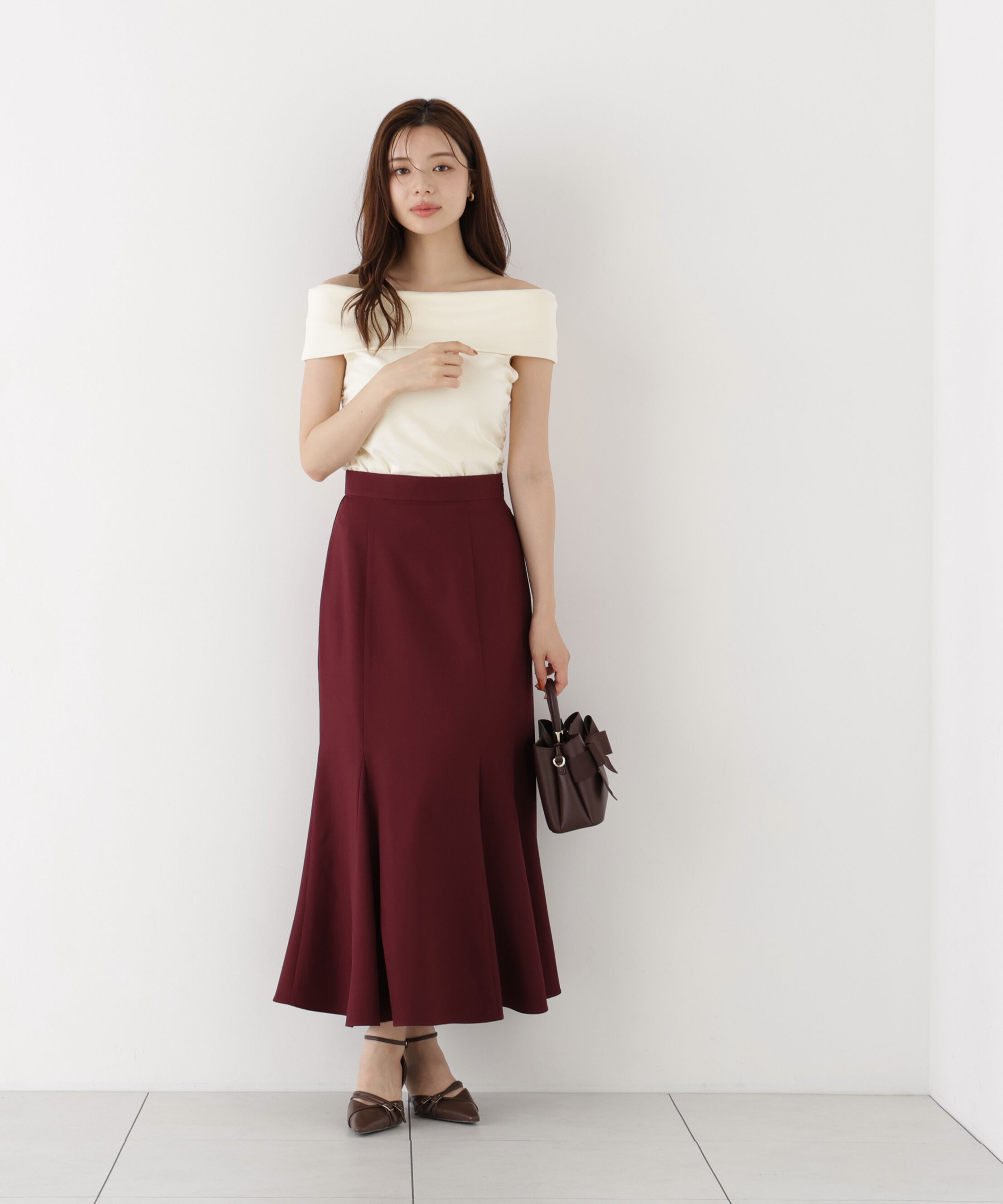 PROPORTION BODY DRESSING「Autumuマーメイドスカート」|スカート|ボルドー