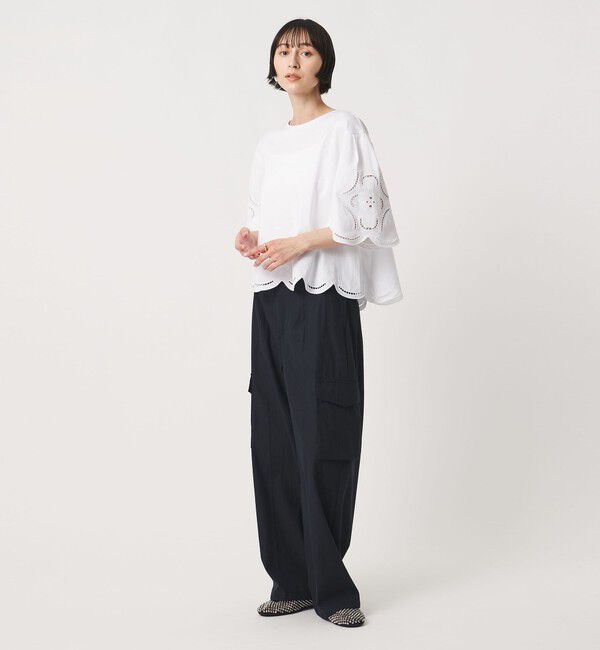 UNITED ARROWS「エンブロイダリー スカラップ Tシャツ」|Tシャツ・カットソー|