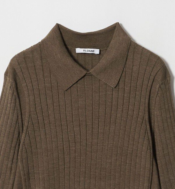 UNITED ARROWS「【別注】＜SLOANE＞ワイドリブ ポロニット」|Tシャツ・カットソー|