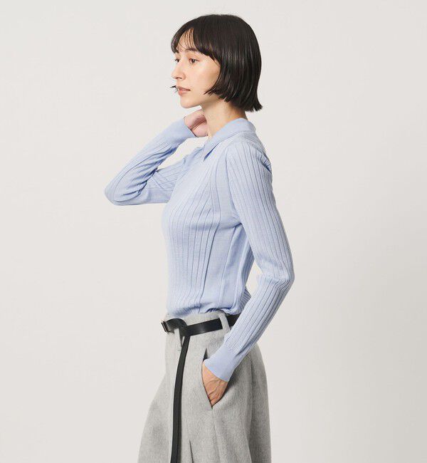 UNITED ARROWS「【別注】＜SLOANE＞ワイドリブ ポロニット」|Tシャツ・カットソー|