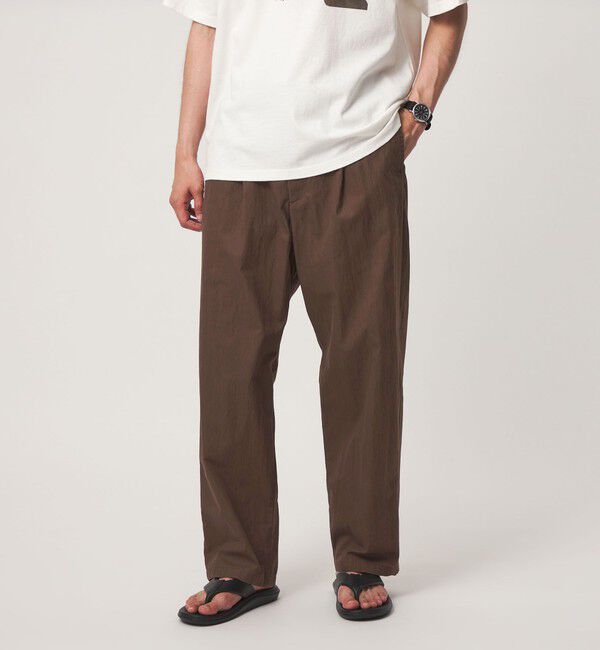 UNITED ARROWS green label relaxing「コットン ナイロン ツイル  GJ 1P ワイド パンツ W3」|その他|DK.BROWN