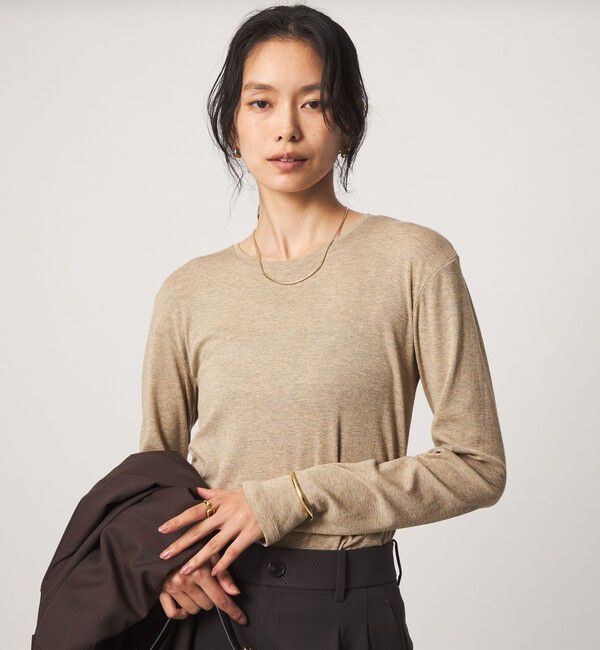 UNITED ARROWS green label relaxing「シャイニーラメ クルーネック ロングスリーブ カットソー」|Tシャツ・カットソー|