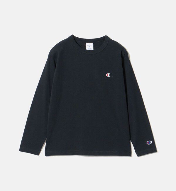 UNITED ARROWS green label relaxing「【WEB限定】＜Champion＞ワンポイント ロングスリーブ Tシャツ / キッズ 140cm-160cm」|Tシャツ・カットソー|BLACK