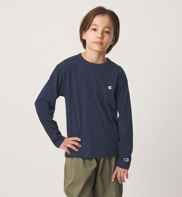 UNITED ARROWS green label relaxing「【WEB限定】＜Champion＞ワンポイント ロングスリーブ Tシャツ / キッズ 140cm-160cm」|Tシャツ・カットソー|