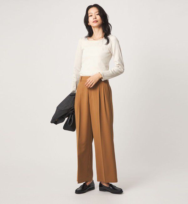 UNITED ARROWS green label relaxing「ブライトリブ スクエアネック ロングスリーブ カットソー」|Tシャツ・カットソー|