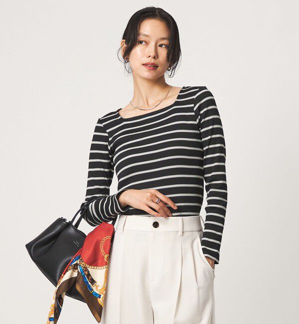 UNITED ARROWS green label relaxing「ブライトリブ スクエアネック ロングスリーブ カットソー」|Tシャツ・カットソー|その他1