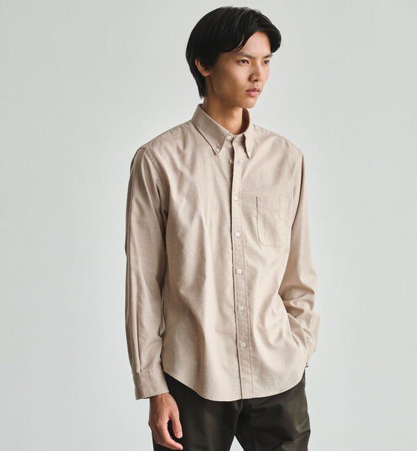 UNITED ARROWS green label relaxing「ナチュラルフィット ビエラボタンダウン 長袖 シャツ」|シャツ・ブラウス|BEIGE