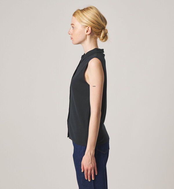 STEVEN ALAN「＜Steven Alan＞コットン ポロカラー ノースリーブ トップス」|Tシャツ・カットソー|