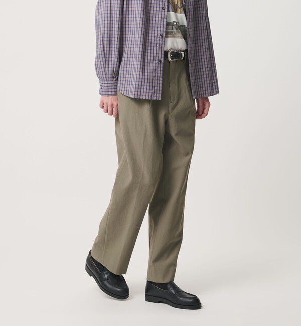 BEAUTY&YOUTH UNITED ARROWS「エアロ ツイル 1プリーツ スラックス NO.9」|チノ|OLIVE