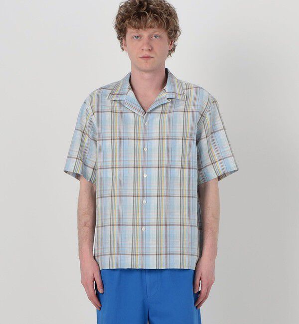 TOMORROWLAND MENS「コットンリネン ダブルポケット半袖オープンカラーシャツ ALBIATE」|シャツ・ブラウス|