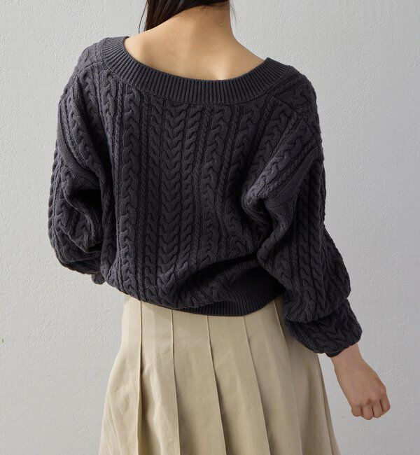  「【2026AW Debut】【UNFORM】ケーブルショートニット」|ニット・セーター|