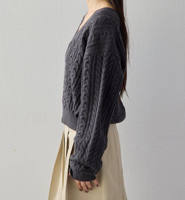  「【2026AW Debut】【UNFORM】ケーブルショートニット」|ニット・セーター|