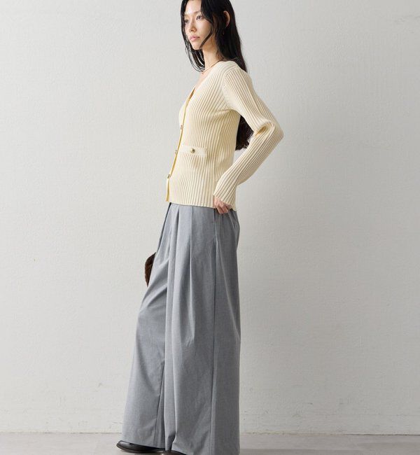  「ウールライクベルトパンツ」|チノ|