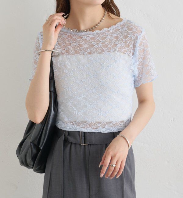  「レースメローフレンチT」|Tシャツ・カットソー|