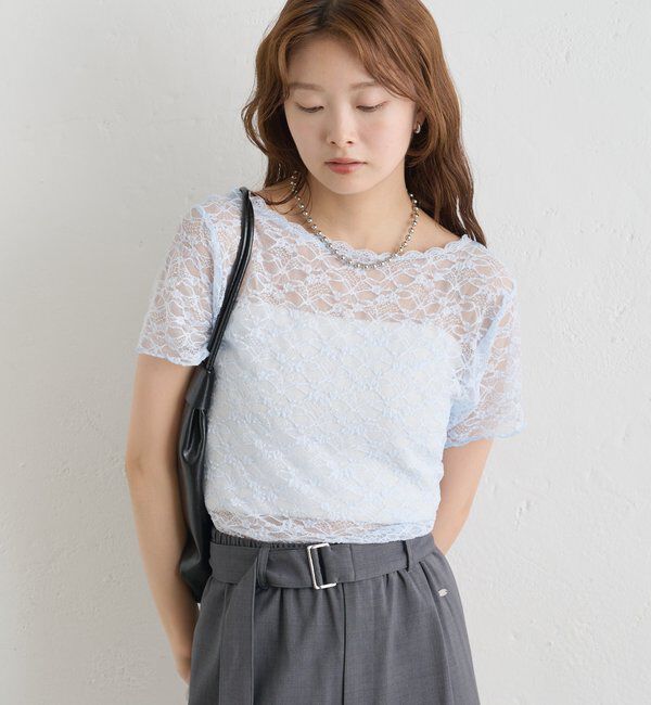  「レースメローフレンチT」|Tシャツ・カットソー|
