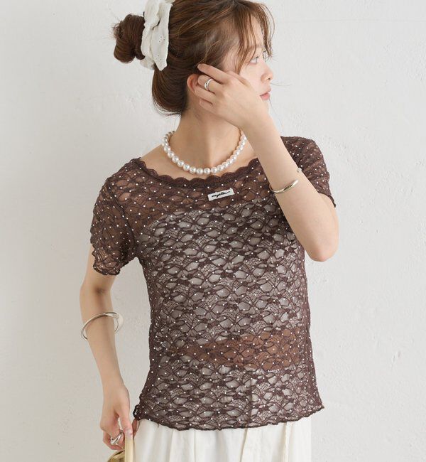  「レースメローフレンチT」|Tシャツ・カットソー|
