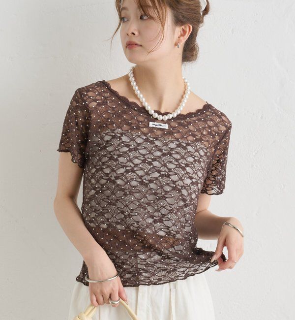  「レースメローフレンチT」|Tシャツ・カットソー|