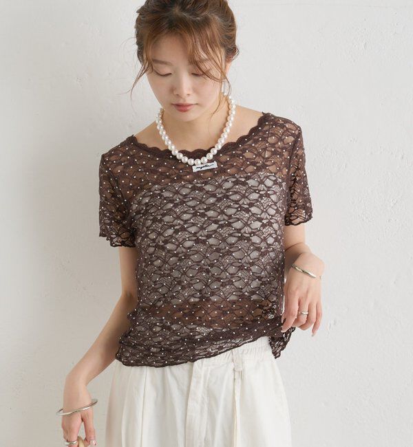  「レースメローフレンチT」|Tシャツ・カットソー|
