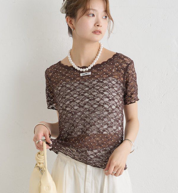  「レースメローフレンチT」|Tシャツ・カットソー|