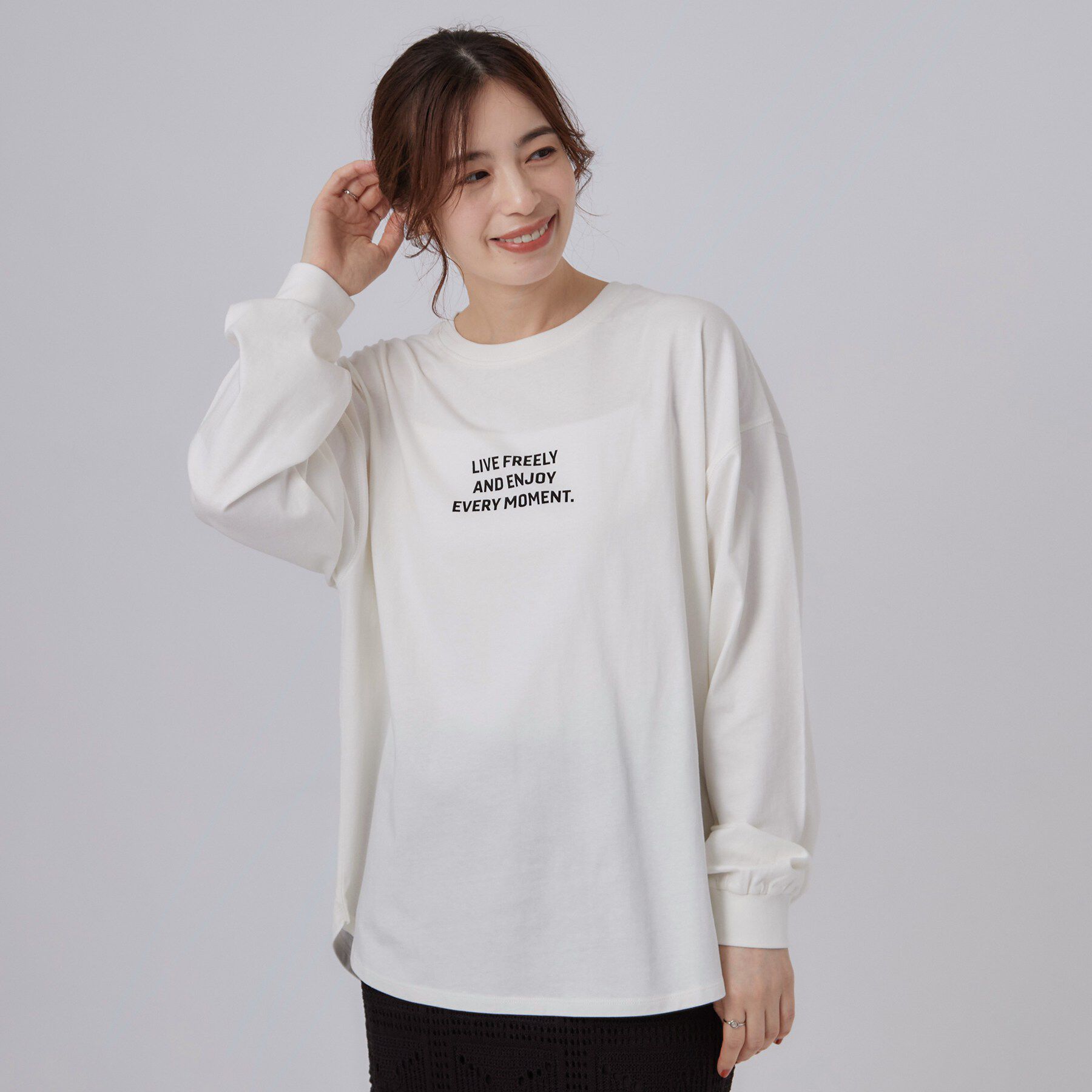 SHOO･LA･RUE「【選べる4柄/体型カバー】ゆるっと着られる BIGロンT」|Tシャツ・カットソー|