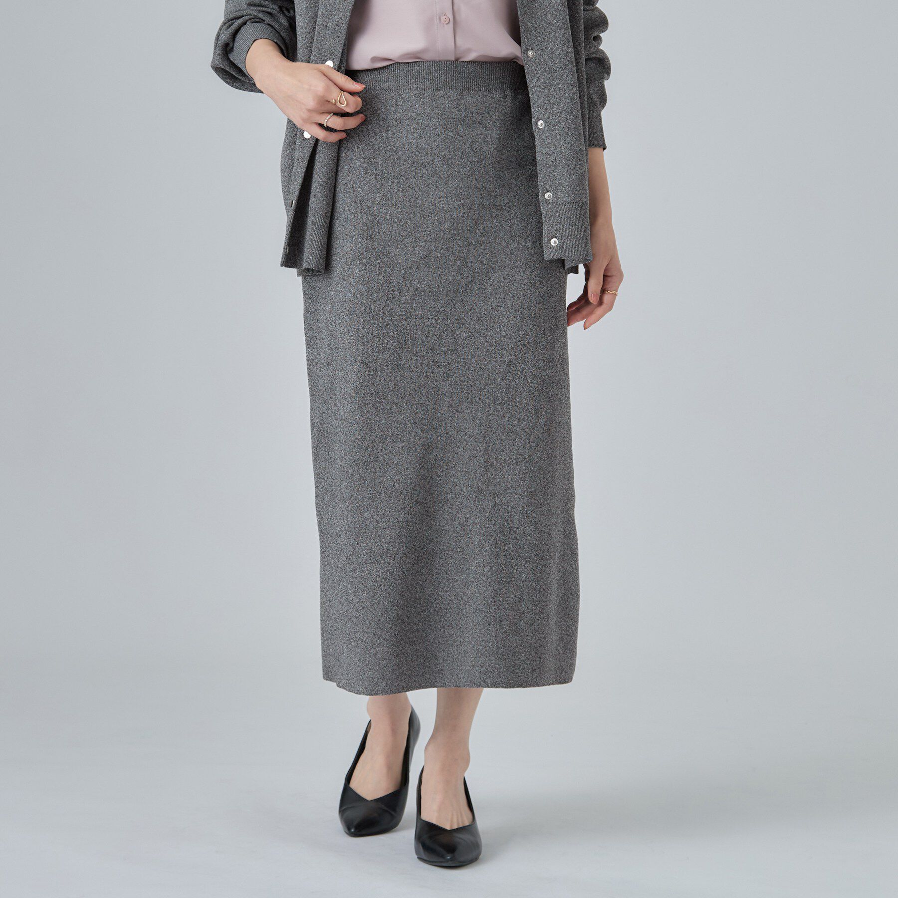 SHOO･LA･RUE「【S-LL/セットアップ可/洗濯機可】大人に似合う スポンディッシュ ニットナロースカート」|スカート|
