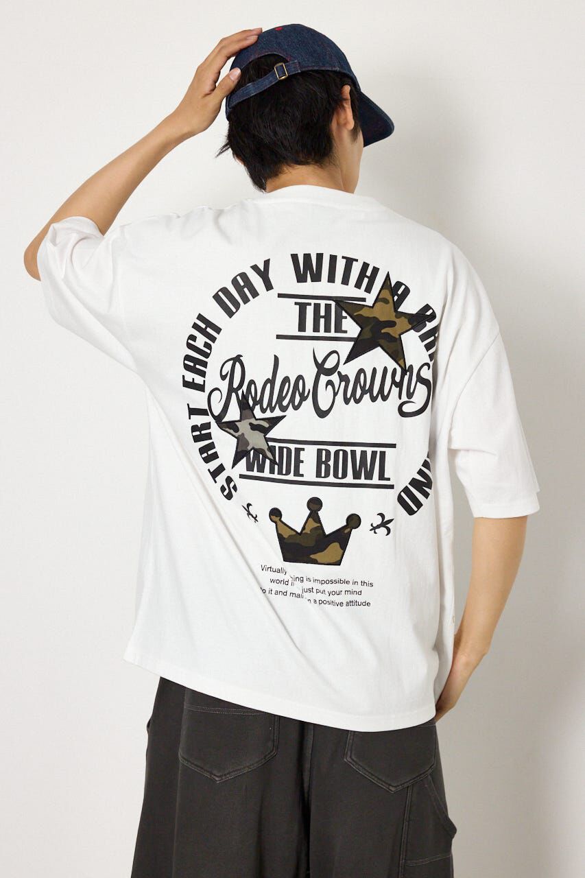 RODEO CROWNS「カモフラアップリケTシャツ」|Tシャツ・カットソー|O/WHT1