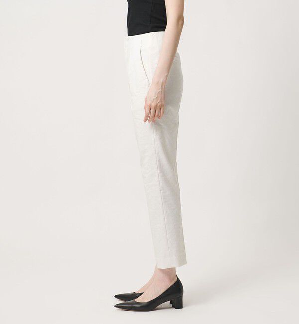 UNITED ARROWS「シャイニー スリム パンツ OFF WHITE ‐ストレッチ ウォッシャブル‐」|スラックス|