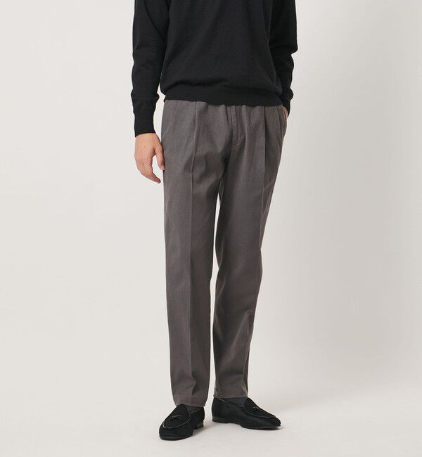 UNITED ARROWS「ツイル 2プリーツ キャロット パンツ」|チノ|DK.GRAY