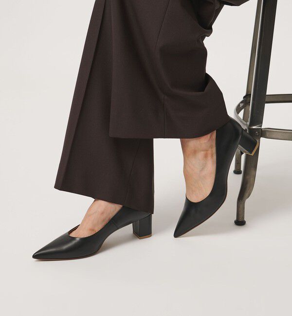 UNITED ARROWS「EVERY ポインテッド チャンキーヒール パンプス」|パンプス|BLACK