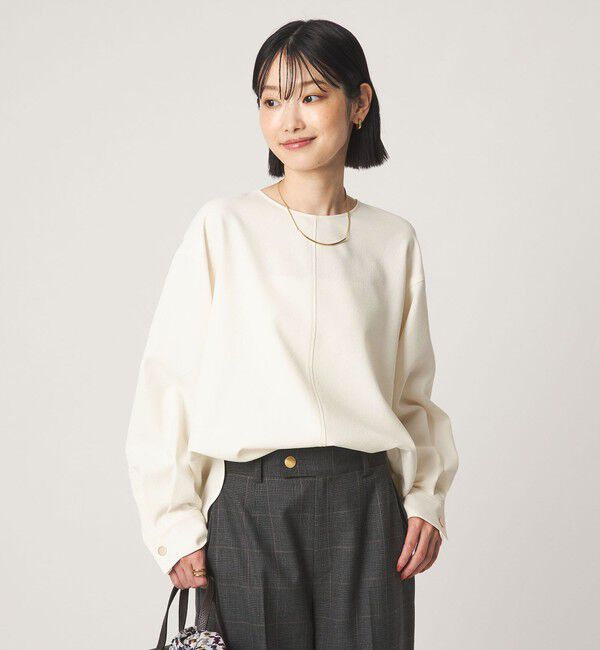 UNITED ARROWS green label relaxing「fleurie(フルリー) バック ボタン プルオーバー ブラウス」|シャツ・ブラウス|OFF WHITE