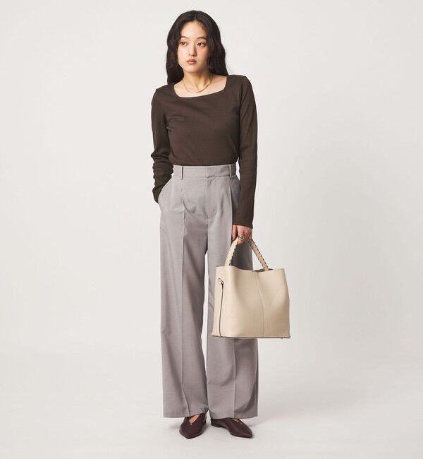 UNITED ARROWS green label relaxing「ブライトリブ スクエアネック ロングスリーブ カットソー」|Tシャツ・カットソー|