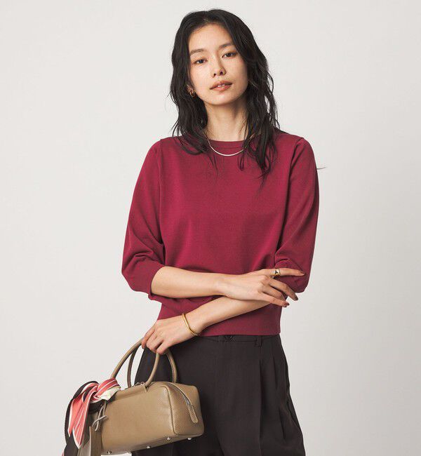 UNITED ARROWS green label relaxing「フォルム スリーブ プルオーバー ニット」|ニット・セーター|PINK