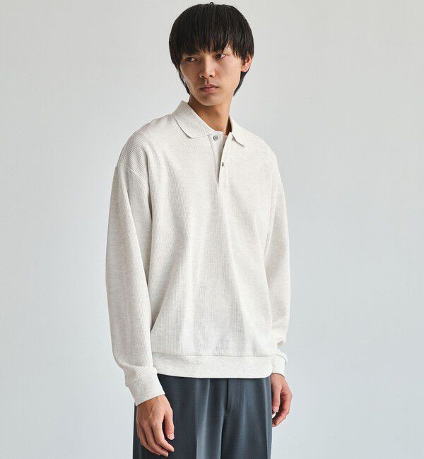 UNITED ARROWS green label relaxing「ワッフル 長袖 ポロシャツ」|ポロシャツ|LT.GRAY