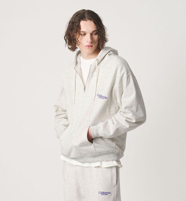 California General Store「＜CGS.＞オーガニックコットン ハーフ ジップ スウェット」|スウェット・ジャージ|OFF WHITE