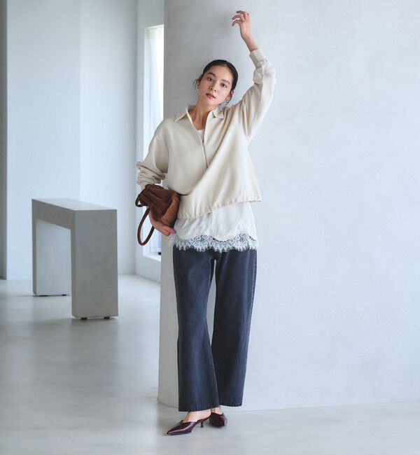 BEAUTY&YOUTH UNITED ARROWS「【WEB限定 Wardrobe DAILY MINIMAL】ダンボールジャージー ハーフジッププルオーバー」|Tシャツ・カットソー|
