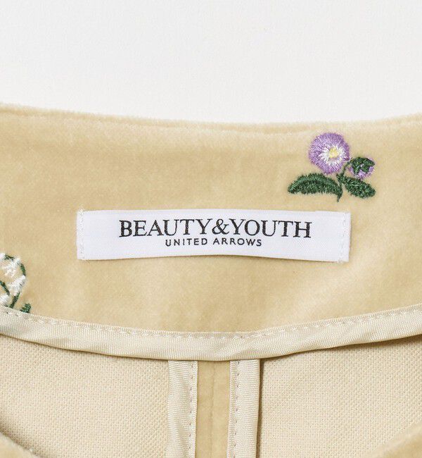 BEAUTY&YOUTH UNITED ARROWS「ベロア エンブロイダリー ノーカラージャケット」|ノーカラージャケット|