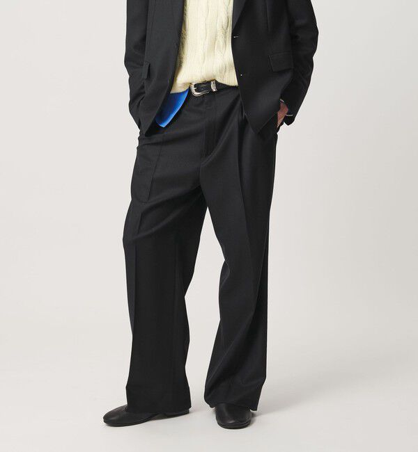 BEAUTY&YOUTH UNITED ARROWS「N/SUIT サキソニー 2プリーツ ワイド スラックス」|チノ|