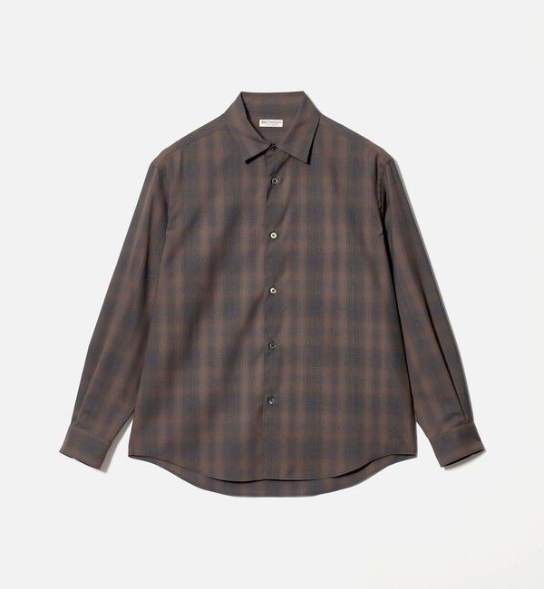 BEAUTY&YOUTH UNITED ARROWS「尾州 ウーステッド チェック レギュラー シャツ GRANDE TAPERD型 ウォッシャブル MADE IN JAPAN」|シャツ・ブラウス|DK.GRAY