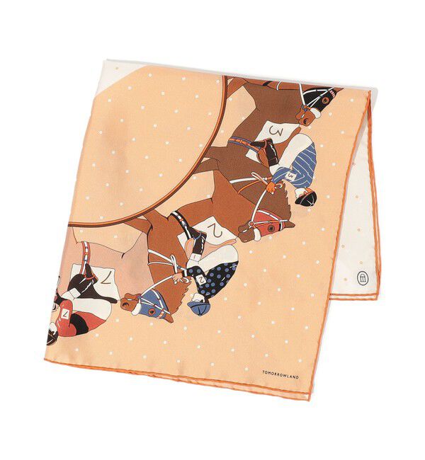 TOMORROWLAND GOODS「ATELIER TOMORROW HORSE シルクスカーフ」|バンダナ・スカーフ|44 ベージュ系