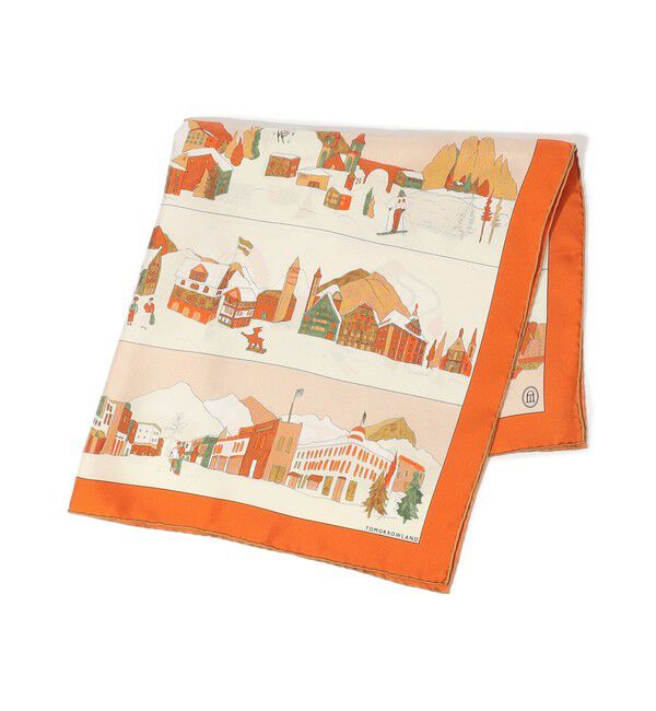 TOMORROWLAND GOODS「ATELIER TOMORROW WINTER MOUNTAIN シルクスカーフ」|バンダナ・スカーフ|28 オレンジ系