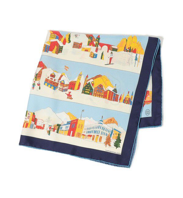 TOMORROWLAND GOODS「ATELIER TOMORROW WINTER MOUNTAIN シルクスカーフ」|バンダナ・スカーフ|66 ブルー系