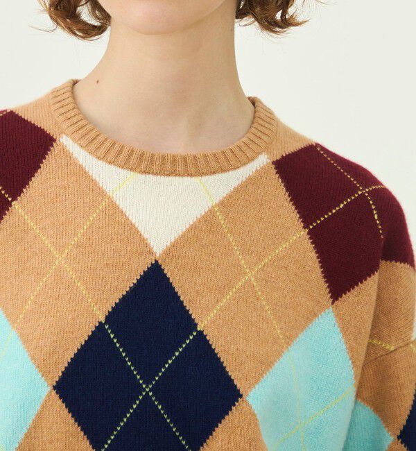 MACPHEE「【WEB先行予約】ニュージーランドラムズアーガイル クルーネックプルオーバー」|ニット・セーター|