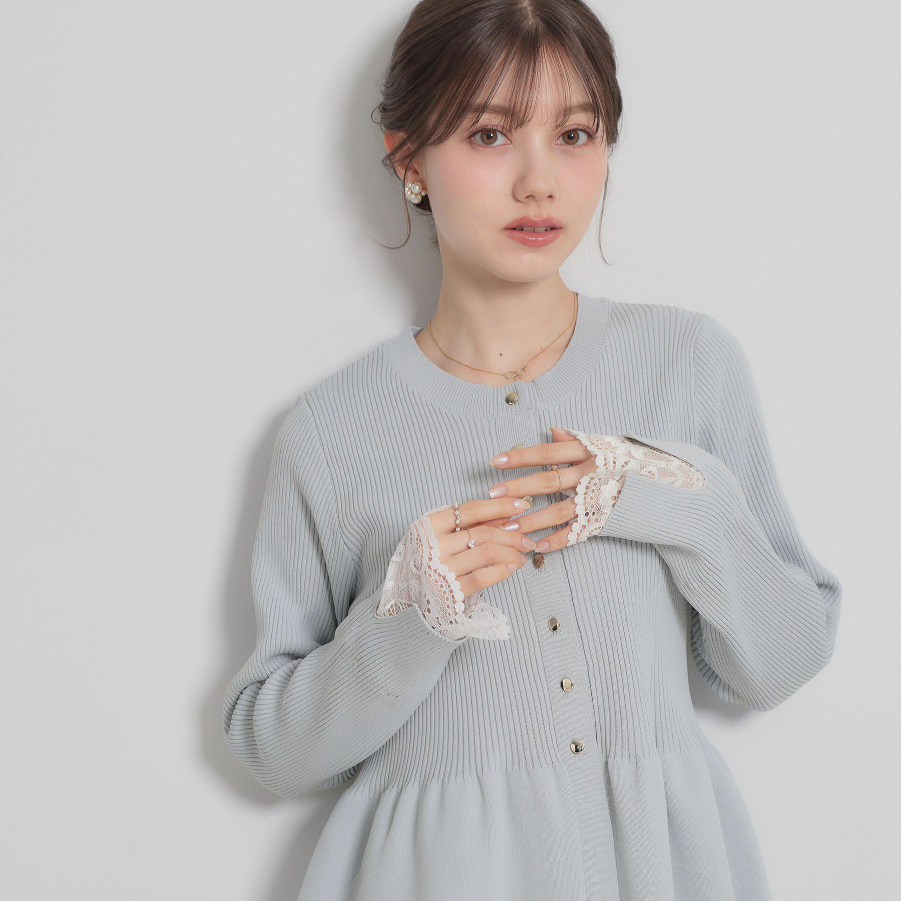 Couture broach「【大人かわいい・洗える】ペプラムニットカーディガン」|カーディガン|